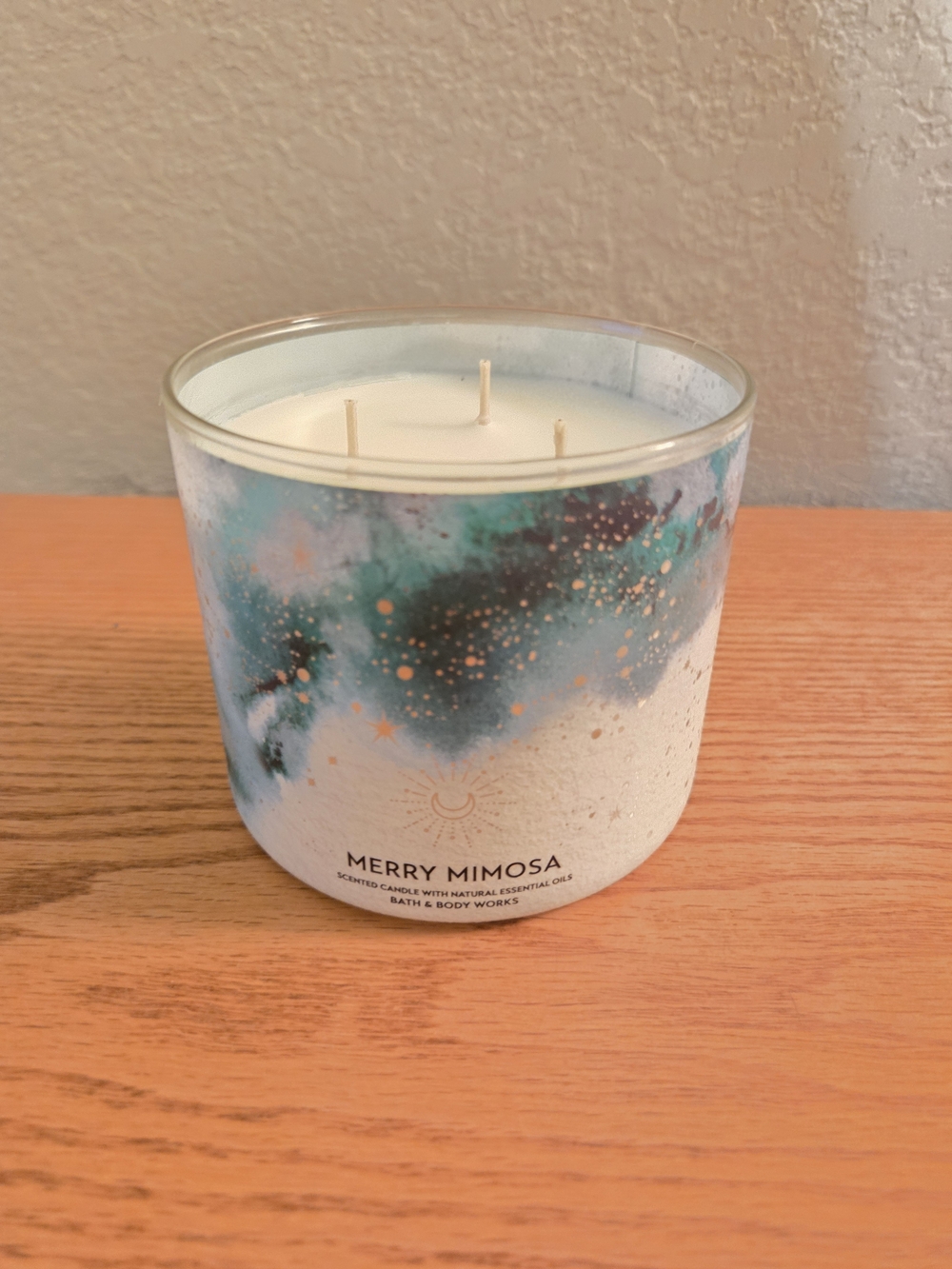 🌌Bath & Body Works Merry Mimosa 3-Wick Candle — Rare Celestial Design